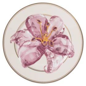 Porcelanowy talerz do chleba Idyllia, motyw kryształowy, lilia, fioletowy