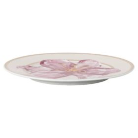Porcelanowy talerz do chleba Idyllia, motyw kryształowy, lilia, fioletowy