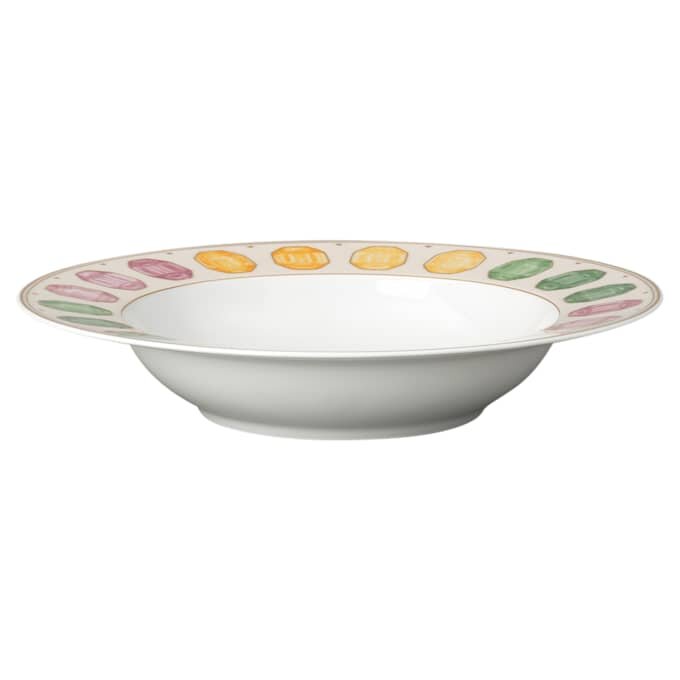 Porcelanowy talerz do zupy Idyllia, motyw kryształowy, kamienie szlachetne, wielokolorowy Porcelanowy talerz do zupy Idyllia, motyw kryształowy, kamienie szlachetne, wielokolorowy