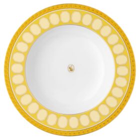 Porcelanowy talerz do zupy Signum, żółty