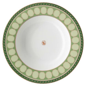 Porcelanowy talerz do zupy Signum, zielony