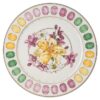 Porcelanowy talerz obiadowy Idyllia, motyw kryształowy, bukiet, wielokolorowy