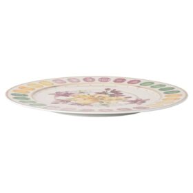 Porcelanowy talerz obiadowy Idyllia, motyw kryształowy, bukiet, wielokolorowy