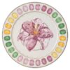 Porcelanowy talerz obiadowy Idyllia, motyw kryształowy, lilia, wielobarwny