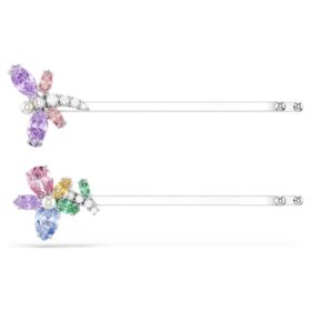 Spinka do włosów Ariana Grande X Swarovski z różnorodnymi elementami, ważka, kwiat, wielokolorowa, pokryta rodem
