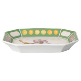 Taca Idyllia z porcelany, motyw kryształowy, muchołówka, duża, wielobarwna
