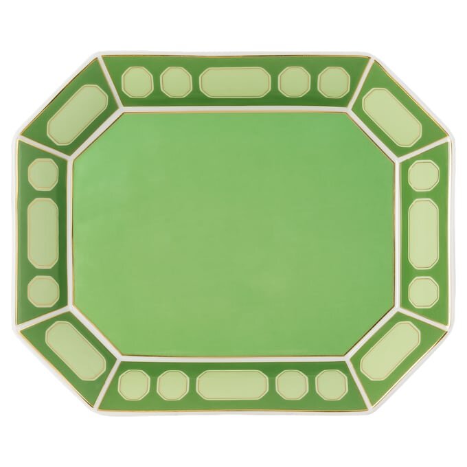 Taca Signum z porcelany, duża, zielona Taca Signum z porcelany, duża, zielona