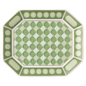 Taca Signum z porcelany, mała, zielona