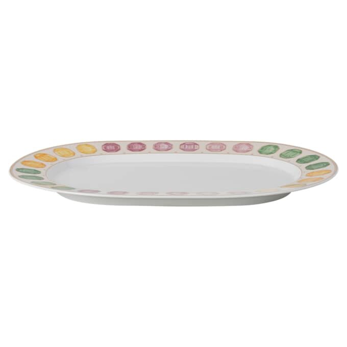 Talerz Idyllia z porcelany, motyw kryształowy, kamienie szlachetne, duży, wielokolorowy Talerz Idyllia z porcelany, motyw kryształowy, kamienie szlachetne, duży, wielokolorowy