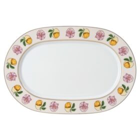 Talerz Idyllia z porcelany, motyw kryształowy, Lily Citron, mały, wielokolorowy