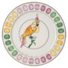 Talerz obiadowy Idyllia z porcelany, motyw kryształowy, kakadu, wielobarwny