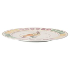 Talerz obiadowy Idyllia z porcelany, motyw kryształowy, kakadu, wielobarwny