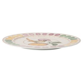 Talerz obiadowy Idyllia z porcelany, motyw kryształowy, muchołówka, wielobarwny