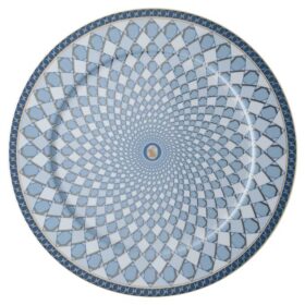 Talerz obiadowy Signum z porcelany, duży, niebieski