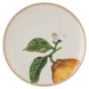 Talerzyk Idyllia z porcelany, motyw kryształowy, cytryna, beż