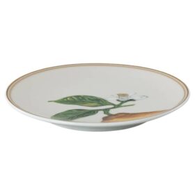 Talerzyk Idyllia z porcelany, motyw kryształowy, cytryna, beż