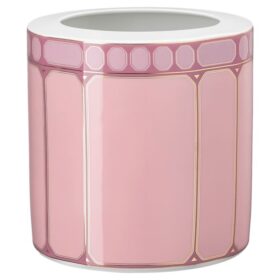 Wazon Signum z porcelany, szeroki, różowy
