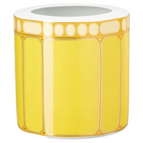 Wazon Signum z porcelany, szeroki, żółty