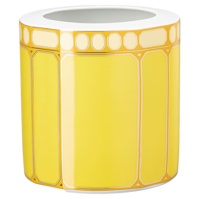 Wazon Signum z porcelany, szeroki, żółty Wazon Signum z porcelany, szeroki, żółty
