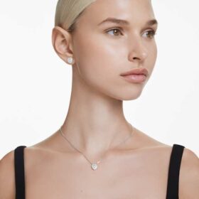 Zestaw Ariana Grande x Swarovski – mieszane szlify, serce, biały, pokryty rodem