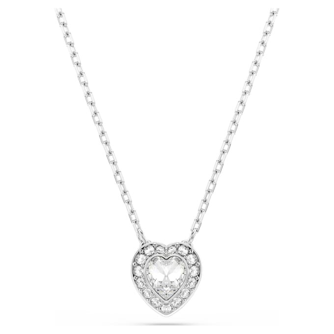 Wisiorek Ariana Grande X Swarovski z kryształami o zróżnicowanych szlifach, w kształcie serca, biały, pokryty rodem Wisiorek Ariana Grande X Swarovski z kryształami o zróżnicowanych szlifach, w kształcie serca, biały, pokryty rodem