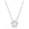 Wisiorek Ariana Grande X Swarovski z kryształową perłą, szlif okrągły, kwiat, biały, pokryty rodem Wisiorek Ariana Grande X Swarovski z kryształową perłą, szlif okrągły, kwiat, biały, pokryty rodem