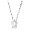 Wisiorek Ariana Grande X Swarovski z kryształową perłą, szlif okrągły, kwiat, biały, pokryty rodem Wisiorek Ariana Grande X Swarovski z kryształową perłą, szlif okrągły, kwiat, biały, pokryty rodem