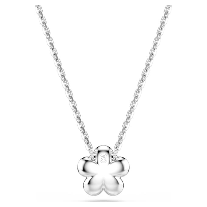 Wisiorek Ariana Grande X Swarovski z kryształową perłą, szlif okrągły, kwiat, biały, pokryty rodem Wisiorek Ariana Grande X Swarovski z kryształową perłą, szlif okrągły, kwiat, biały, pokryty rodem