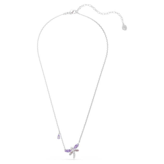 Wisiorek Ariana Grande X Swarovski z różnymi szlifami, w kształcie ważki, wielokolorowy, pokryty rodem Wisiorek Ariana Grande X Swarovski z różnymi szlifami, w kształcie ważki, wielokolorowy, pokryty rodem