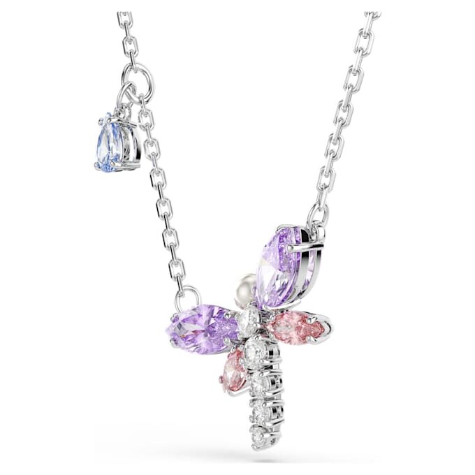 Wisiorek Ariana Grande X Swarovski z różnymi szlifami, w kształcie ważki, wielokolorowy, pokryty rodem Wisiorek Ariana Grande X Swarovski z różnymi szlifami, w kształcie ważki, wielokolorowy, pokryty rodem
