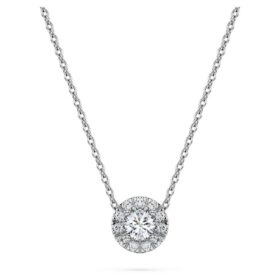 Wisiorek Eternity Halo Solitaire z diamentami wyhodowanymi w laboratorium o łącznej masie 0,23 karata, okrągłe, srebro próby 925