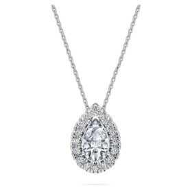 Wisiorek „Eternity Halo Solitaire” z diamentami wyhodowanymi w laboratorium o łącznej masie 1 Ct, w kształcie gruszki, z 14-karatowego białego złota