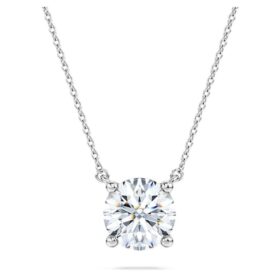 Wisiorek Eternity Solitaire z diamentami wyhodowanymi w laboratorium o łącznej masie 2 karatów, okrągłe, 14-karatowe białe złoto