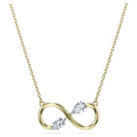 Wisiorek Eternity z diamentami wyhodowanymi w laboratorium o łącznej masie 0,35 karata, o różnych kształtach, z 14-karatowego żółtego złota