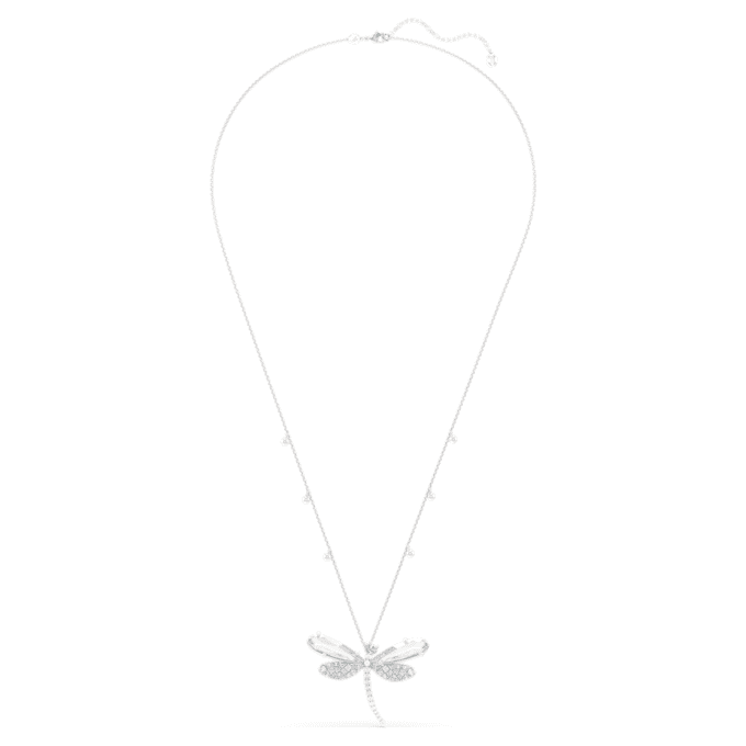 Wisiorek i broszka Ariana Grande X Swarovski z kryształową perłą, mieszane szlify, ważka, biały, pokryty rodem Wisiorek i broszka Ariana Grande X Swarovski z kryształową perłą, mieszane szlify, ważka, biały, pokryty rodem
