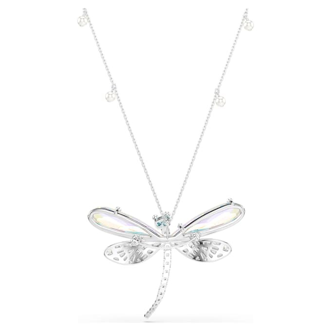 Wisiorek i broszka Ariana Grande X Swarovski z kryształową perłą, mieszane szlify, ważka, biały, pokryty rodem Wisiorek i broszka Ariana Grande X Swarovski z kryształową perłą, mieszane szlify, ważka, biały, pokryty rodem