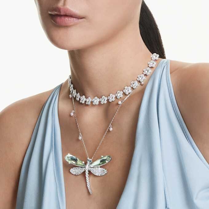 Naszyjnik Ariana Grande X Swarovski – okrągły szlif, kwiat, biały, pokryty rodem Naszyjnik Ariana Grande X Swarovski – okrągły szlif, kwiat, biały, pokryty rodem
