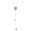 Wisiorek Idyllia Y z mieszanką szlifów, kwiat, wielokolorowy, pozłacany