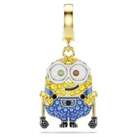 Wisiorek Minionki Bob z pavé, wielokolorowy, pokryty złotem