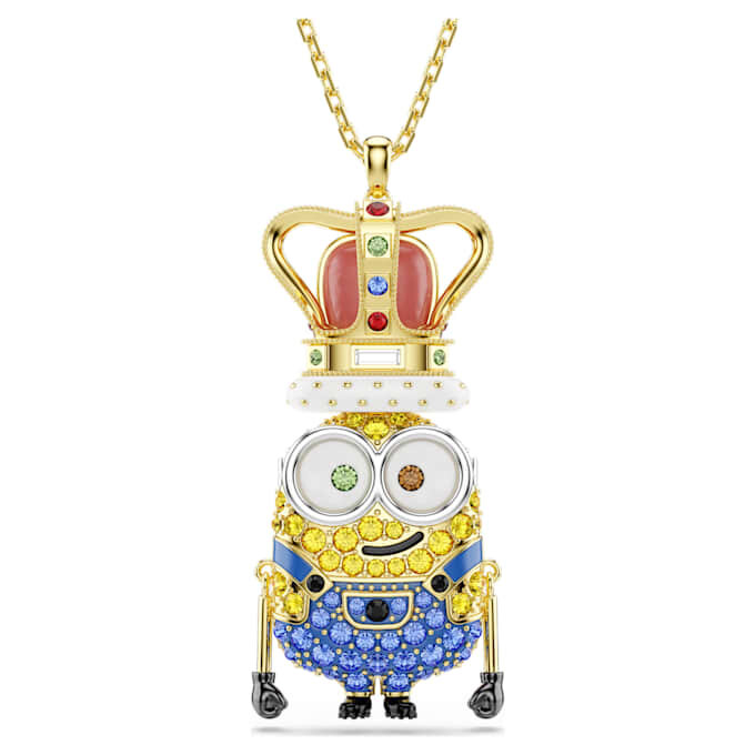 Wisiorek Minionów „Król Bob” z pavé, wielokolorowy, w kolorze złotym Wisiorek Minionów „Król Bob” z pavé, wielokolorowy, w kolorze złotym