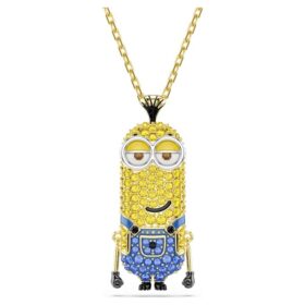 Wisiorek Minionów z Kevinem w stylu pavé, wielokolorowy, pozłacany