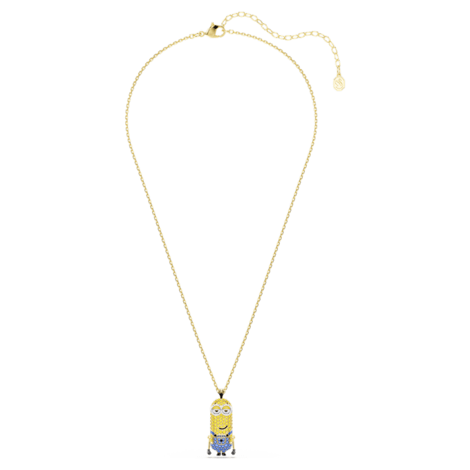 Wisiorek Minionów z Kevinem w stylu pavé, wielokolorowy, pozłacany Wisiorek Minionów z Kevinem w stylu pavé, wielokolorowy, pozłacany