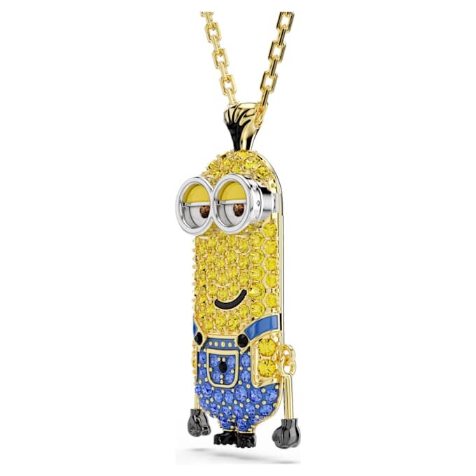 Wisiorek Minionów z Kevinem w stylu pavé, wielokolorowy, pozłacany Wisiorek Minionów z Kevinem w stylu pavé, wielokolorowy, pozłacany