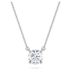 Wisiorek z brylantem typu „Eternity Solitaire” z diamentami wyhodowanymi w laboratorium, 1 karat łącznie, okrągły kształt, 14-karatowe białe złoto