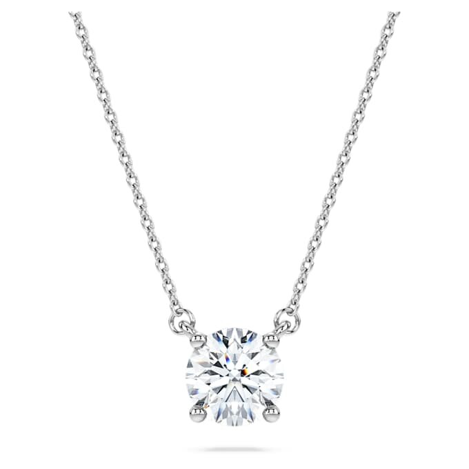 Wisiorek z brylantem typu „Eternity Solitaire” z diamentami wyhodowanymi w laboratorium, 1 karat łącznie, okrągły kształt, 14-karatowe białe złoto Wisiorek z brylantem typu „Eternity Solitaire” z diamentami wyhodowanymi w laboratorium, 1 karat łącznie, okrągły kształt, 14-karatowe białe złoto