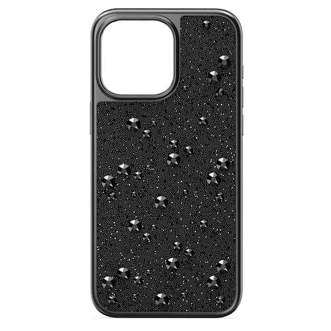 Wysokie etui na smartfon z płaskimi kryształkami, iPhone® 15 Pro Max, czarne Wysokie etui na smartfon z płaskimi kryształkami, iPhone® 15 Pro Max, czarne