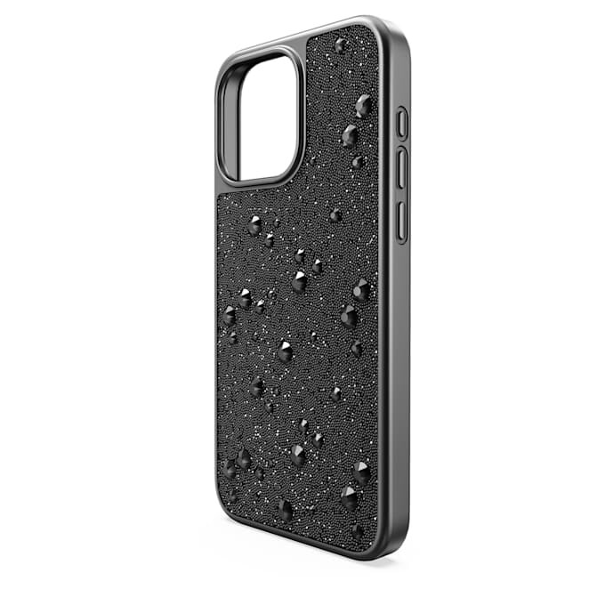 Wysokie etui na smartfon z płaskimi kryształkami, iPhone® 15 Pro Max, czarne Wysokie etui na smartfon z płaskimi kryształkami, iPhone® 15 Pro Max, czarne