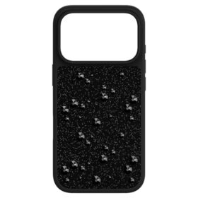 Wysokie etui na smartfon z płaskimi kryształkami, iPhone® 17 Pro, czarne