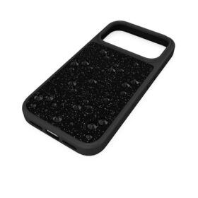 Wysokie etui na smartfon z płaskimi kryształkami, iPhone® 17 Pro, czarne
