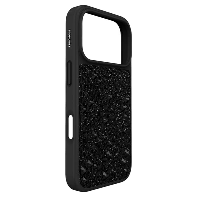 Wysokie etui na smartfon z płaskimi kryształkami, iPhone® 17 Pro, czarne Wysokie etui na smartfon z płaskimi kryształkami, iPhone® 17 Pro, czarne